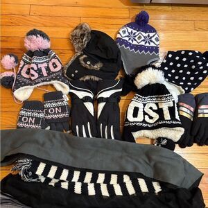 Winter Accessories Set with Hats and Gloves